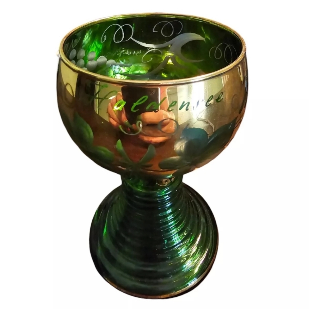 HALDENSEE Vintage German Wine Goblet Green